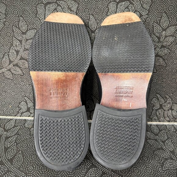 Johnston & Murphy Mens Leather Oxfords Square Cap Toe Size 12M Black - Picture 8 of 9